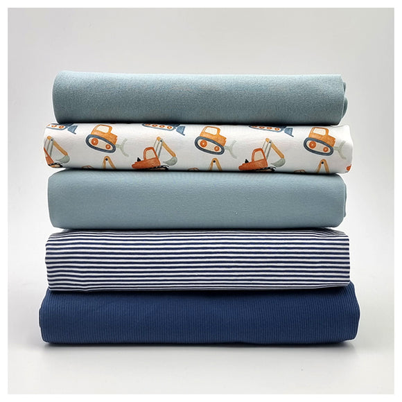 Stoffbox Jersey Baustelle und Rippjersey mit Bündchen