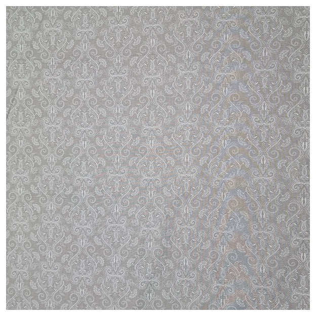 Baumwolle Halbdruck Ornamente lichtgrau und weiß