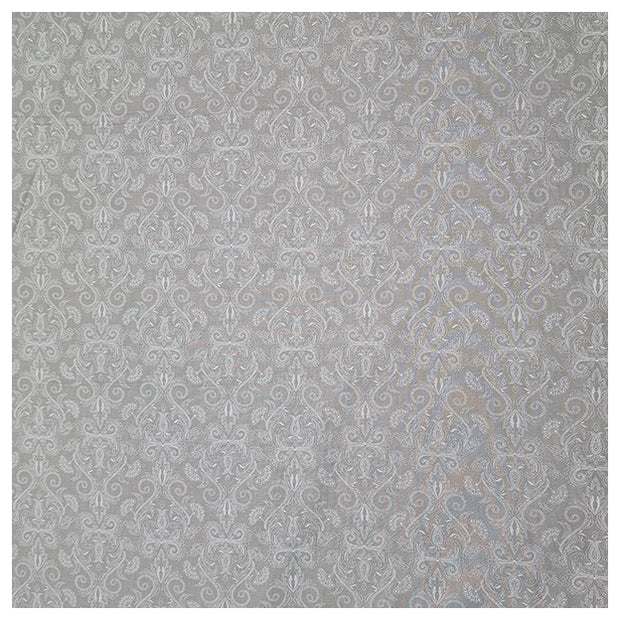 Baumwolle Halbdruck Ornamente lichtgrau und weiß