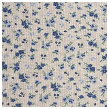 Jersey Blumen blau gerippt