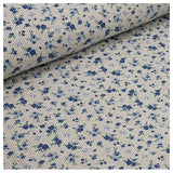 Jersey Blumen blau gerippt