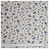 Jersey Blumen blau gerippt
