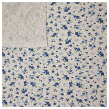 Jersey Blumen blau gerippt