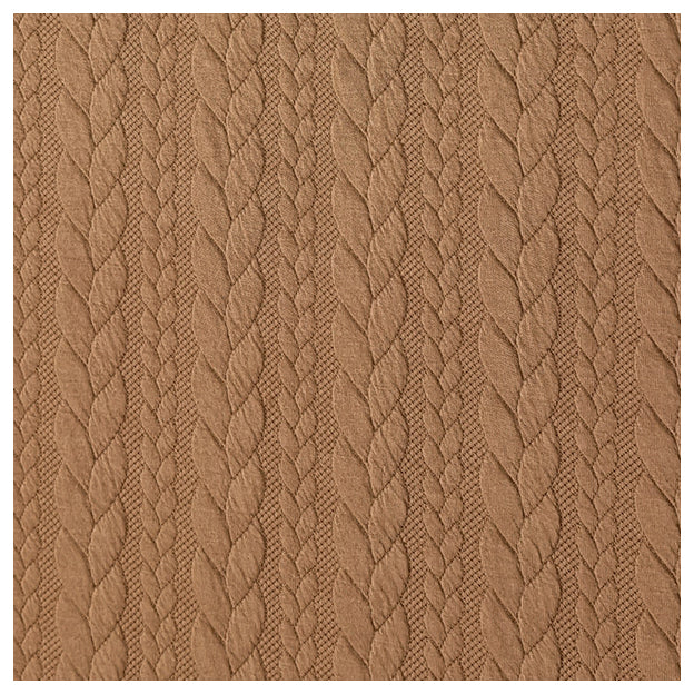 Zopf Jacquard/ Jersey goldbraun