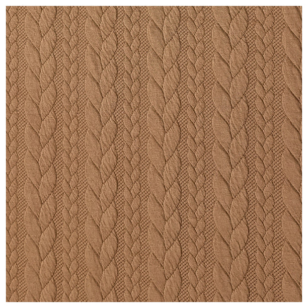 Zopf Jacquard/ Jersey goldbraun