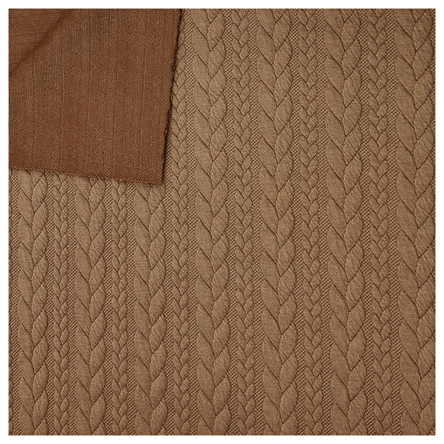 Zopf Jacquard/ Jersey goldbraun