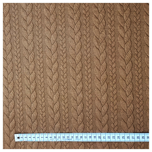 Zopf Jacquard/ Jersey goldbraun