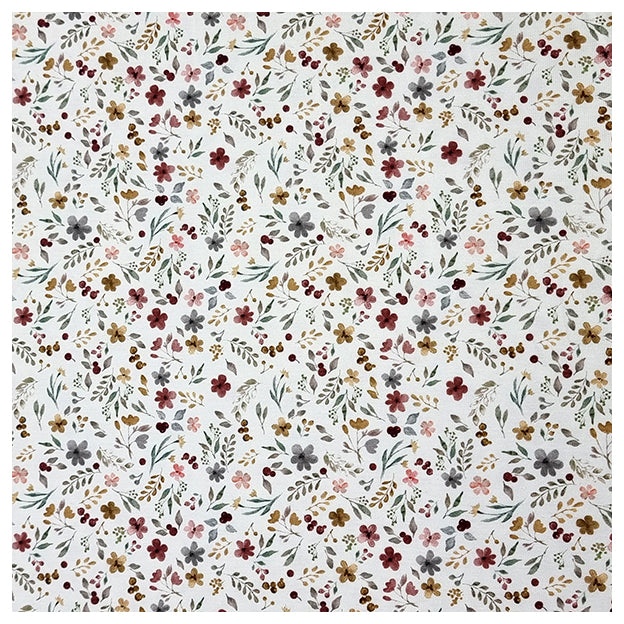 Jersey Blumen Collage ecru Digital