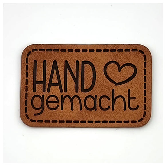 Label Handgemacht aus Kunstleder