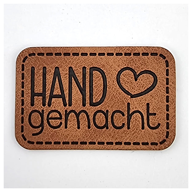 Label Handgemacht aus Kunstleder