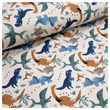 French Terry Dinosaurier beige
