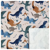 French Terry Dinosaurier beige