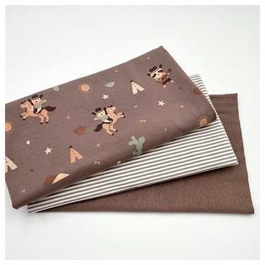 Jersey Stoffpaket Cowboys mit Streifen und Bündchen