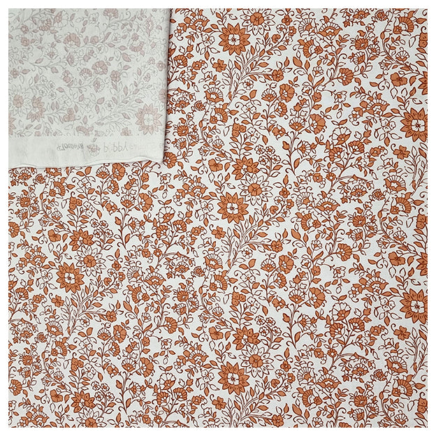 Jersey Blumen Collage weiß