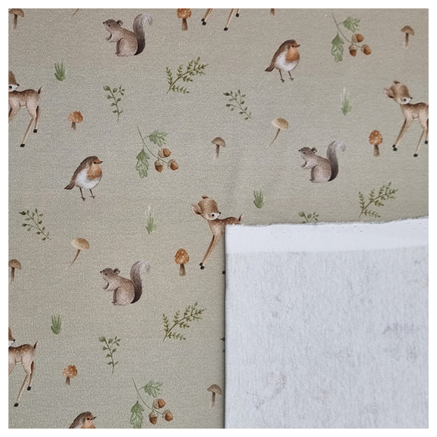 Interlock Jersey Waldtiere lindgrün