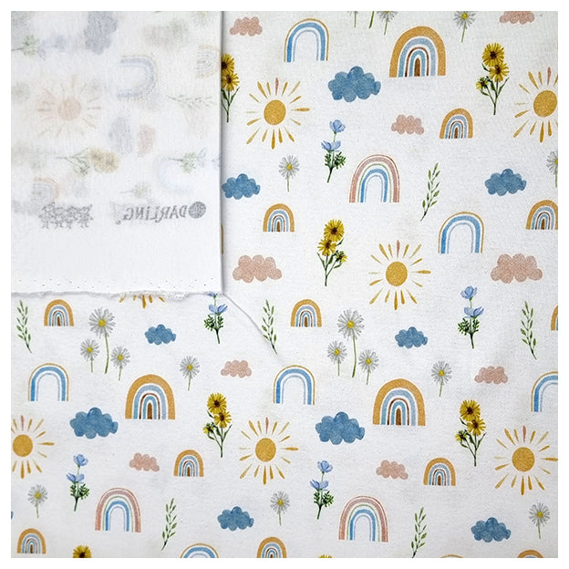 Interlock Jersey Regenbogen weiß