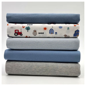 Stoffbox Jersey little farm mit Waffelstoff Jersey und Bündchen