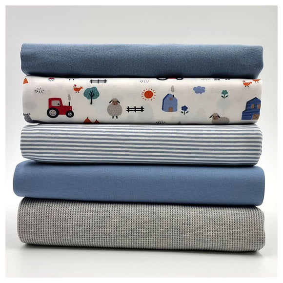 Stoffbox Jersey little farm mit Waffelstoff Jersey und Bündchen
