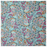 Baumwoll-Popeline Paisley blau und pink