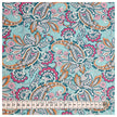 Baumwoll-Popeline Paisley blau und pink