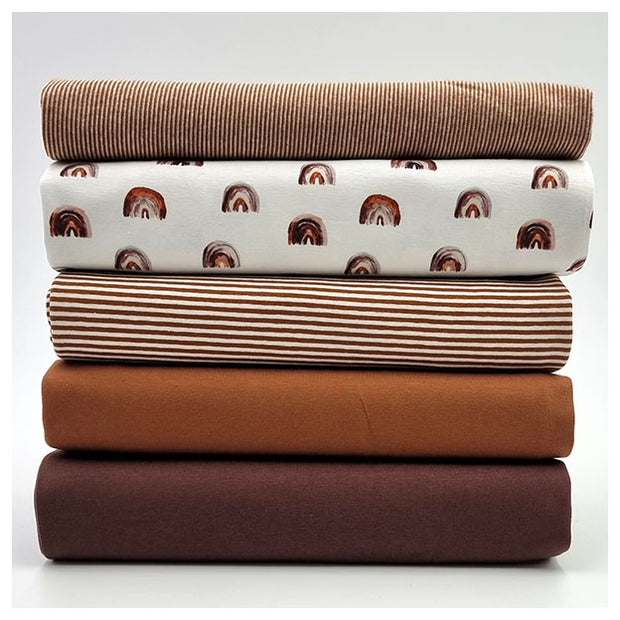 Stoffbox Jersey Regenbogen und uni mit Bündchen