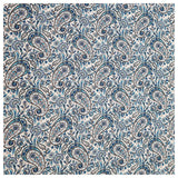 Baumwoll-Popelin Paisley blau und grau