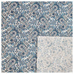 Baumwoll-Popelin Paisley blau und grau