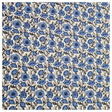 Baumwoll-Popelin Blumen blau und grau