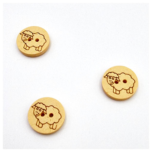 Recycelter Knopf Schafe beige