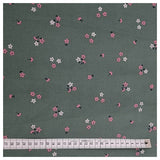 Babycord grün mit Blumen Glitzer