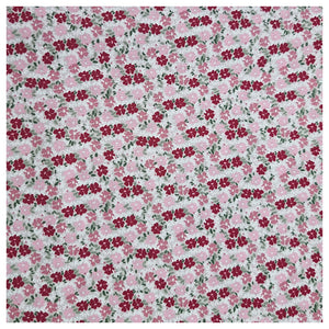 Baumwoll-Popelin Blümchen bordeaux und rosa