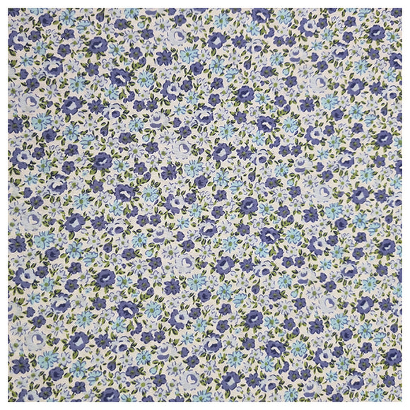 Baumwoll-Popelin Rosen jeansblau und blau