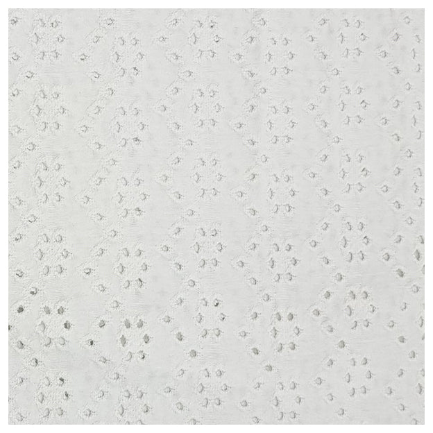 Broderie Jersey mit Lochstickerei uni naturweiß