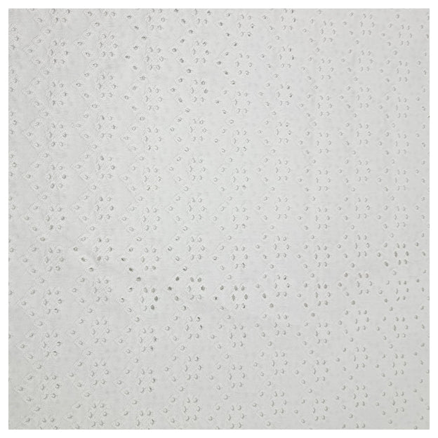 Broderie Jersey mit Lochstickerei uni naturweiß