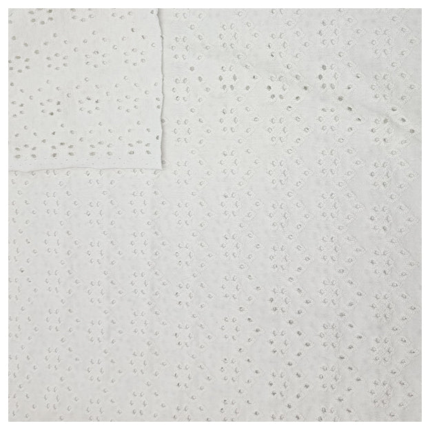 Broderie Jersey mit Lochstickerei uni naturweiß