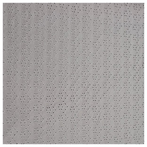 Broderie Jersey mit Lochstickerei uni hellgrau