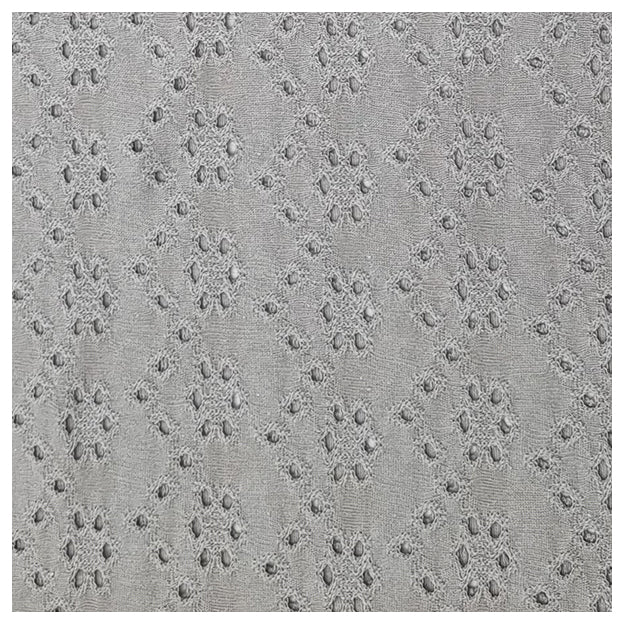 Broderie Jersey mit Lochstickerei uni hellgrau