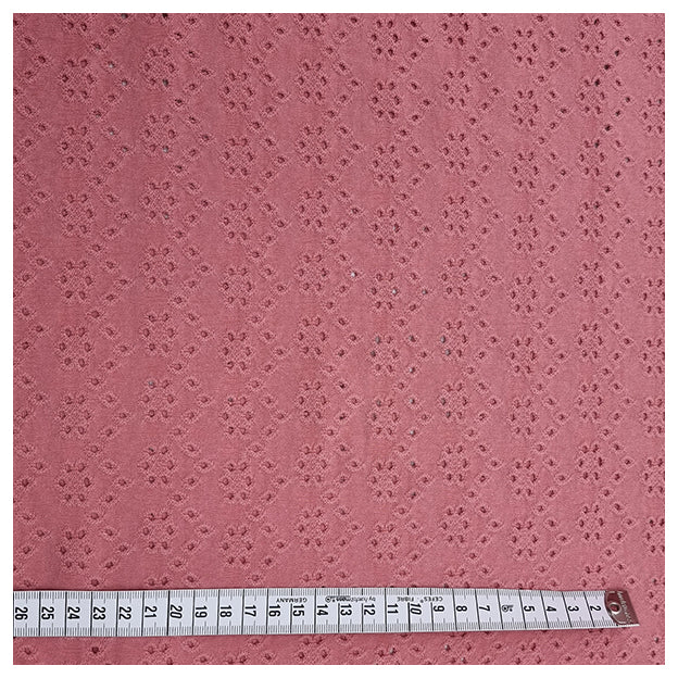 Broderie Jersey mit Lochstickerei uni alt Rosa