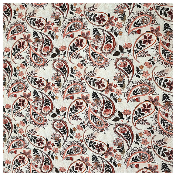 Baumwoll-Popelin Digital Paisley mit Blumen