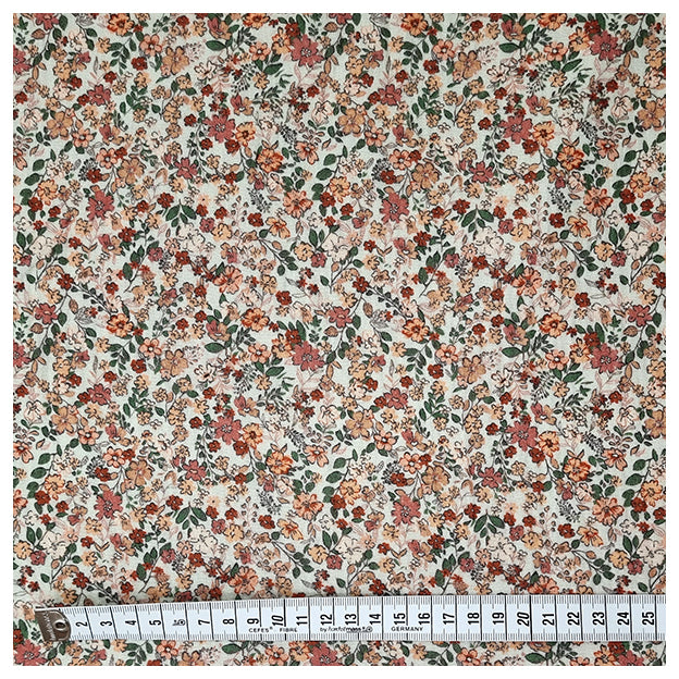 Musselin Baumwolle Digital kleine Blümchen