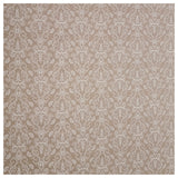 Baumwollsatin Halbdruck Ornamente taupe und weiß