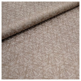 Baumwollsatin Halbdruck Ornamente taupe und weiß