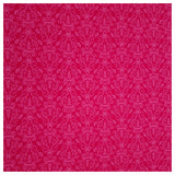Baumwollsatin Halbdruck Ornamente Himbeere und weiß