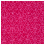Baumwollsatin Halbdruck Ornamente Himbeere und weiß