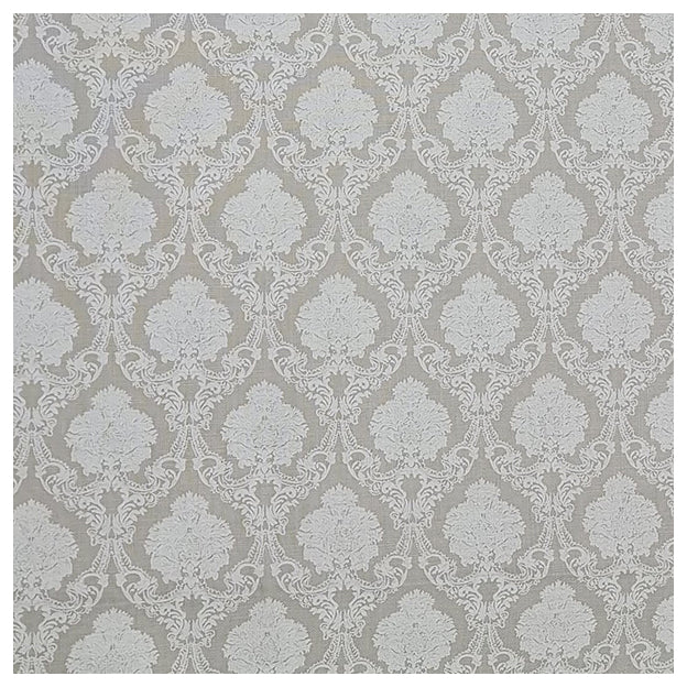 Baumwolle Ornamente Halbdruck graugrün und weiß