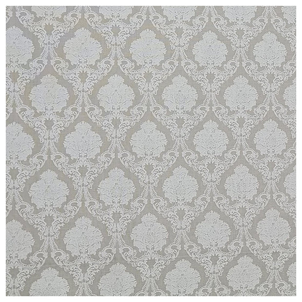 Baumwolle Ornamente Halbdruck graugrün und weiß