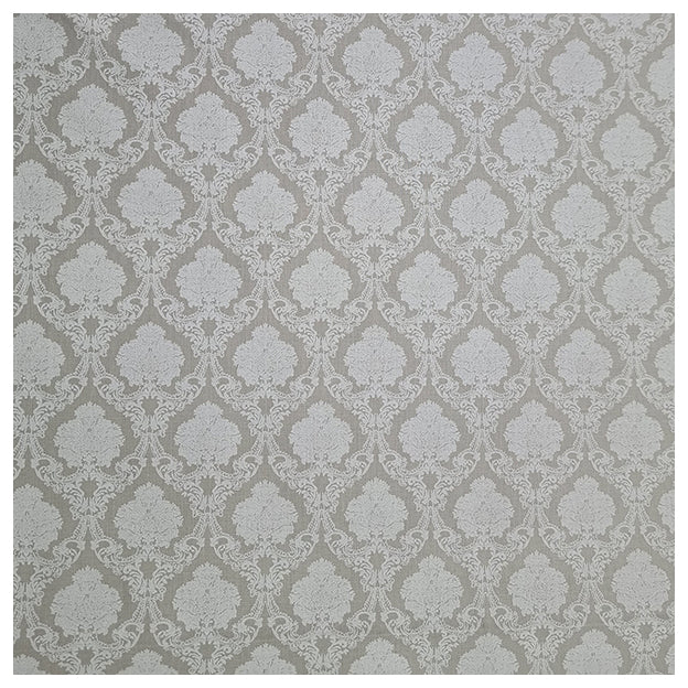 Baumwolle Ornamente Halbdruck graugrün und weiß