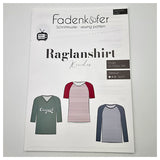 Papierschnittmuster Raglanshirt Kinder Größe 74-164