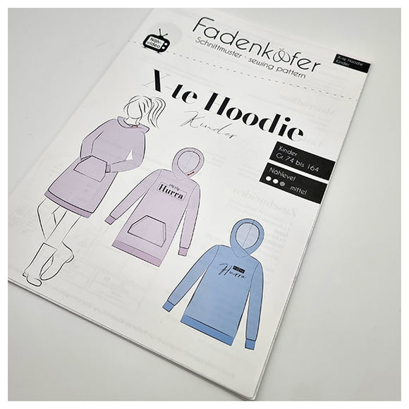 Papierschnittmuster X-te Hoodie Kinder Größe 74-164