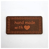 Label Handmade braun aus Lederimitat